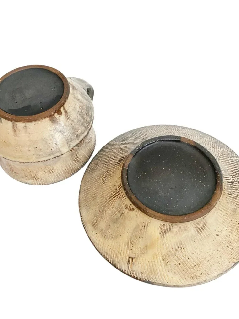 Handmade Ceramic Coffee Cup and Saucer Set, Wabi Sabi Studio Pottery Mug, Earthy